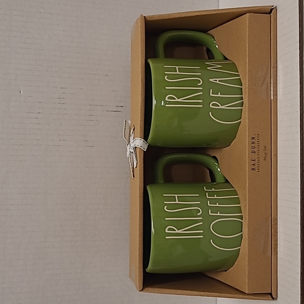 NWT Rae Dunn Irish Coffee / Irish Cream Mug Set